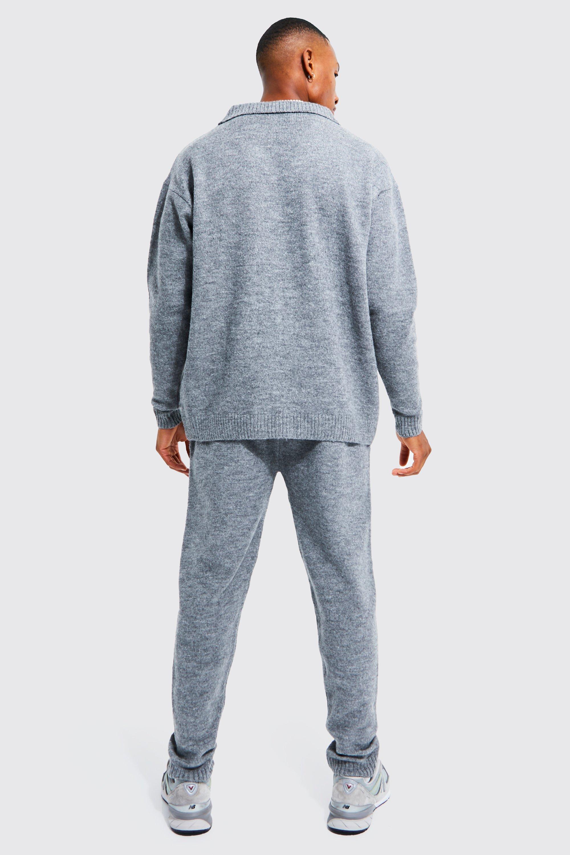 Oversized Revere Knitted Polo Tracksuit